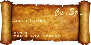 Csoma Szidor névjegykártya
